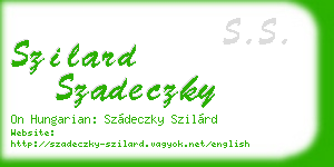 szilard szadeczky business card