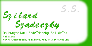 szilard szadeczky business card